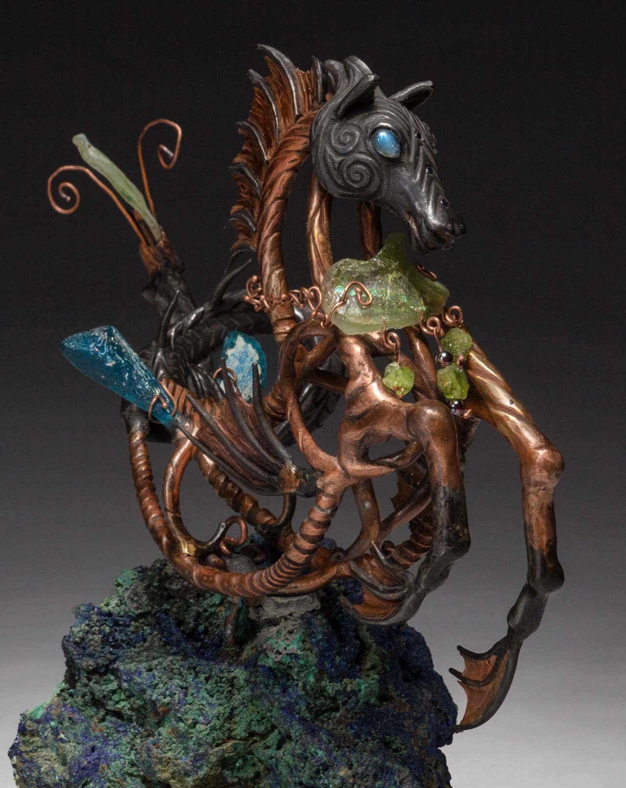 metal sculpture: neptune front